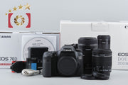 【中古】Canon キヤノン EOS 70D ブラック ダブルズームレンズキット 元箱付き