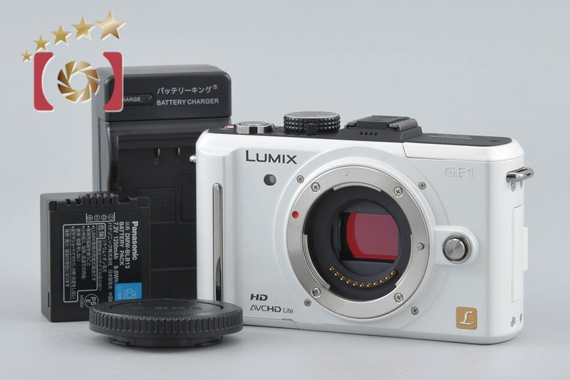 【中古】Panasonic パナソニック LUMIX DMC-GF1 シェルホワイト ミラーレス一眼カメラ シャッター回数僅少