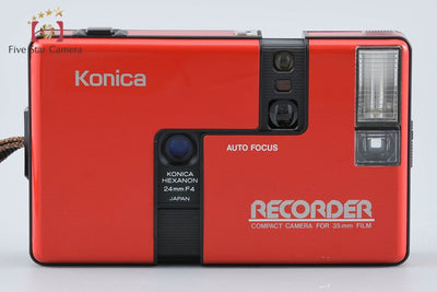 【中古】KONICA コニカ RECORDER レッド コンパクトフィルムカメラ