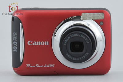 【中古】Canon キヤノン PowerShot A495 レッド コンパクトデジタルカメラ