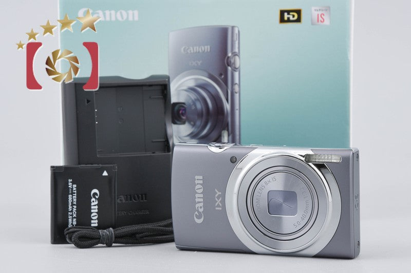 【中古】Canon キヤノン IXY 130 グレー コンパクトデジタルカメラ 元箱付き