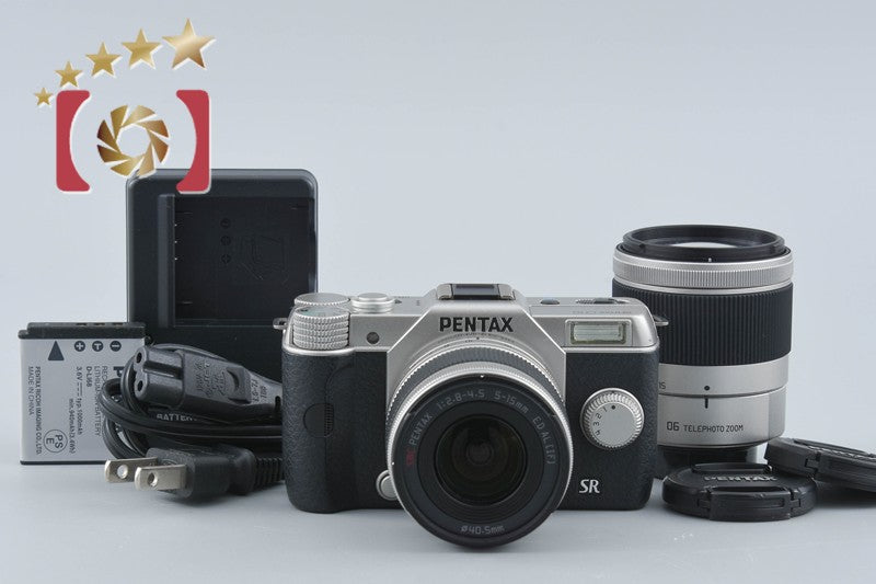 【中古】PENTAX ペンタックス Q10 ダブルズームレンズキット シルバー シャッター回数僅少