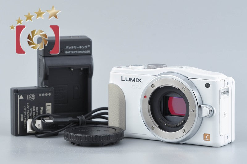 【中古】Panasonic パナソニック LUMIX DMC-GF6 ホワイト ミラーレス一眼カメラ シャッター回数僅少