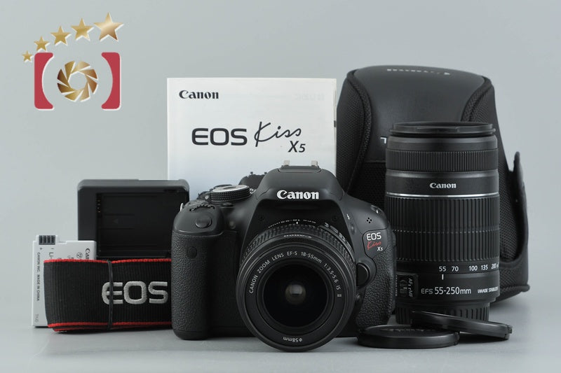【中古】Canon キヤノン EOS Kiss X5 ダブルズームレンズキット シャッター回数僅少