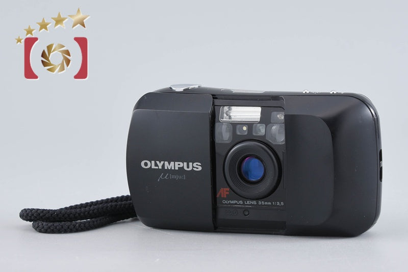 【中古】OLYMPUS オリンパス μ[mju:] ブラック コンパクトフィルムカメラ