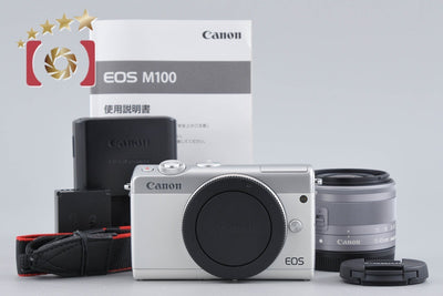 【中古】Canon キヤノン EOS M100 EF-M 15-45 IS STM レンズキット ホワイト