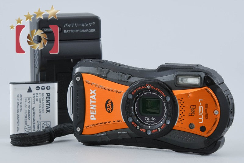 【中古】RICOH リコー PENTAX ペンタックス Optio WG-1 GPS シャイニーオレンジ 防水アクションカメラ