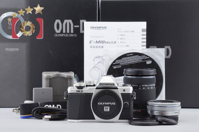 【中古】OLYMPUS オリンパス OM-D E-M10 Mark II EZ ダブルズームキット シルバー シャッター回数僅少 元箱付き