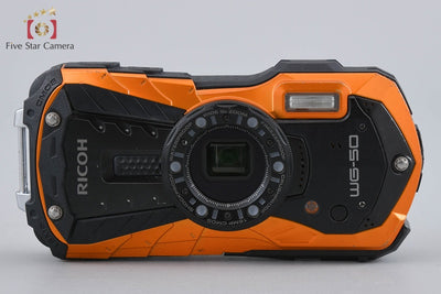 【中古】RICOH リコー PENTAX ペンタックス WG-50 オレンジ 防水デジタルカメラ