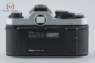 【中古】Nikon ニコン ニュー FM2 後期 シルバー + MF-16 データバック 2026.6月 オーバーホール済み