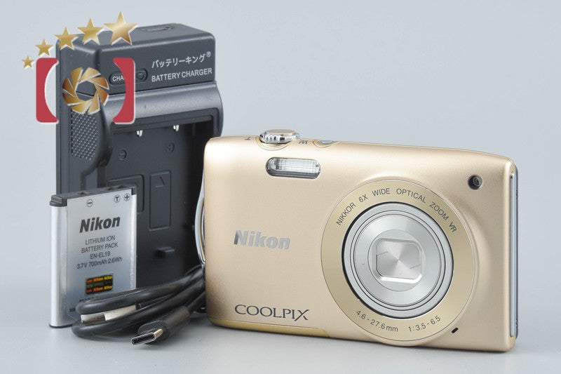 【中古】Nikon ニコン COOLPIX S3300 スイートゴールド コンパクトデジタルカメラ