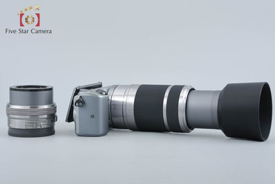 【中古】SONY ソニー α NEX-5T シルバー ダブルズームレンズキット シャッター回数僅少 元箱付き