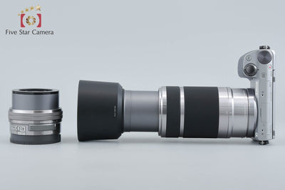 【中古】SONY ソニー α NEX-5T シルバー ダブルズームレンズキット シャッター回数僅少 元箱付き