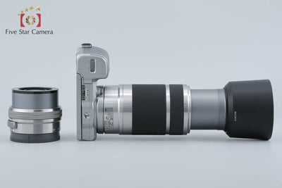 【中古】SONY ソニー α NEX-5T シルバー ダブルズームレンズキット シャッター回数僅少 元箱付き