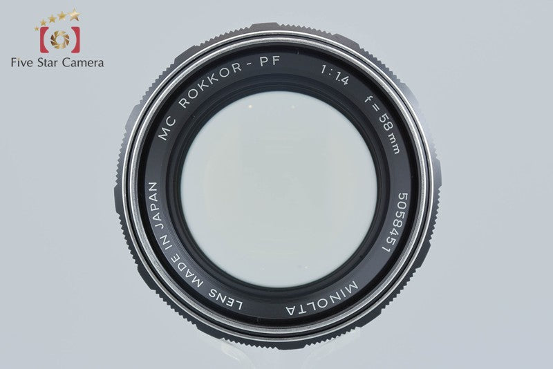 中古】MINOLTA ミノルタ MC ROKKOR-PF 58mm f/1.4 – Five Star Camera