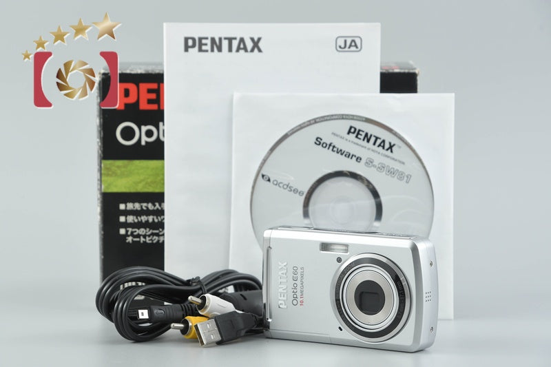 【中古】PENTAX ペンタックス Optio E60 コンパクトデジタルカメラ 元箱付き