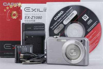【中古】Casio カシオ EXILIM ZOOM EX-Z1080 グレー コンパクトデジタルカメラ 元箱付き