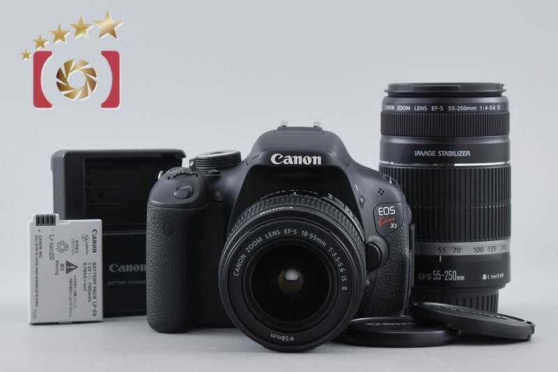 【中古】Canon キヤノン EOS Kiss X5 + EF-S 18-55mm f/3.5-5.6 IS II + EF-S 55-250mm f/4-5.6 IS シャッター回数僅少