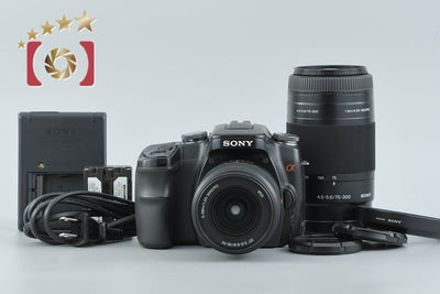 【中古】SONY ソニー α100 DSLR-A100W ダブルズームレンズキット ブラック