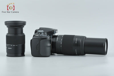 【中古】SONY ソニー α100 DSLR-A100W ダブルズームレンズキット ブラック
