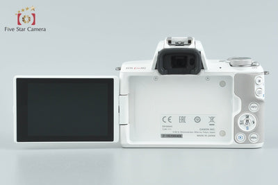 【中古】Canon キヤノン EOS Kiss M2 ダブルズームレンズキット ホワイト シャッター回数僅少 元箱付き