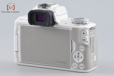 【中古】Canon キヤノン EOS Kiss M ダブルズームキット ホワイト シャッター回数僅少 元箱付き