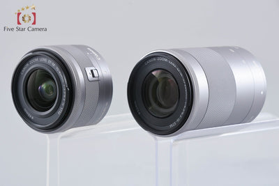 【中古】Canon キヤノン EOS Kiss M ダブルズームキット ホワイト シャッター回数僅少 元箱付き