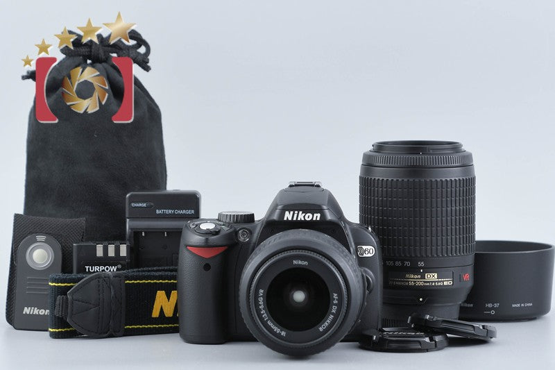 【中古】Nikon ニコン D60 ダブルズームキット シャッター回数僅少