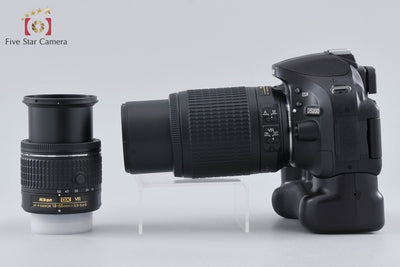 【中古】Nikon ニコン D5200 ブラック + AF-P DX NIKKOR 18-55mm f/3.5-5.6 G VR + AF-S DX NIKKOR 55-200mm f/4-5.6 G ED VR