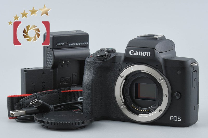 【中古】Canon キヤノン EOS Kiss M ブラック ミラーレス一眼カメラ シャッター回数僅少