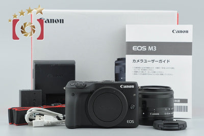 【中古】Canon キヤノン EOS M3 ブラック EF-M 15-45mm f/3.5-6.3 IS STM レンズキット 元箱付き