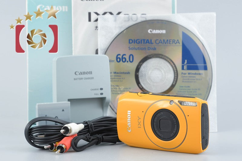 【中古】Canon キヤノン IXY 30S イエロー コンパクトデジタルカメラ 元箱付き