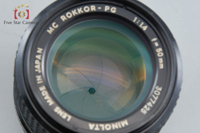 【中古】MINOLTA ミノルタ MC ROKKOR-PG 50mm f/1.4