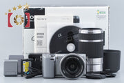 【中古】SONY ソニー α NEX-5T シルバー ダブルズームレンズキット シャッター回数僅少 元箱付き