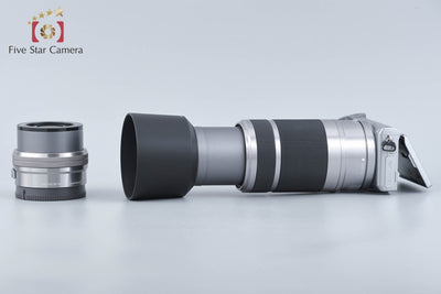 【中古】SONY ソニー α NEX-5T シルバー ダブルズームレンズキット シャッター回数僅少 元箱付き