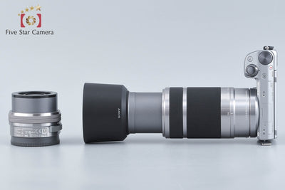 【中古】SONY ソニー α NEX-5T シルバー ダブルズームレンズキット シャッター回数僅少 元箱付き