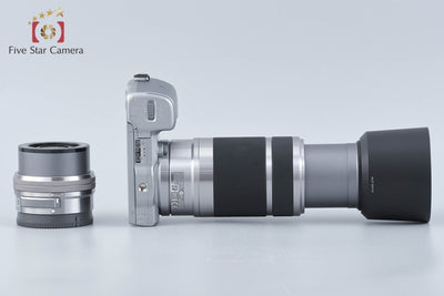 【中古】SONY ソニー α NEX-5T シルバー ダブルズームレンズキット シャッター回数僅少 元箱付き