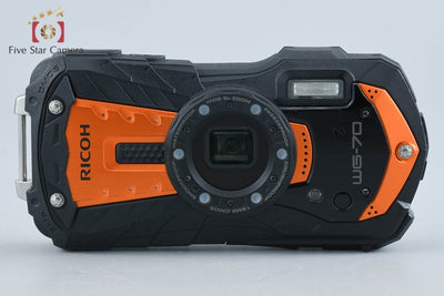 【中古】RICOH リコー PENTAX ペンタックス WG-70 オレンジ 防水アクションカメラ シャッター回数僅少