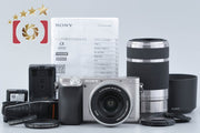 【中古】SONY ソニー α6000 ILCE-6000 ダブルズームレンズキット シルバー シャッター回数僅少 多言語対応
