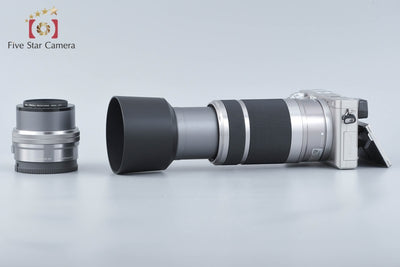 【中古】SONY ソニー α6000 ILCE-6000 ダブルズームレンズキット シルバー シャッター回数僅少 多言語対応