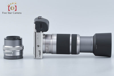 【中古】SONY ソニー α6000 ILCE-6000 ダブルズームレンズキット シルバー シャッター回数僅少 多言語対応