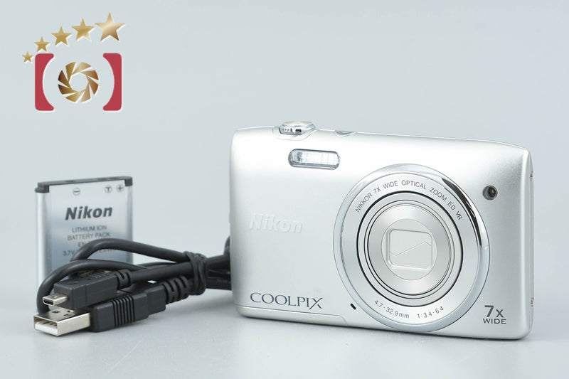【中古】Nikon ニコン COOLPIX S3500 クリスタルシルバー コンパクトデジタルカメラ
