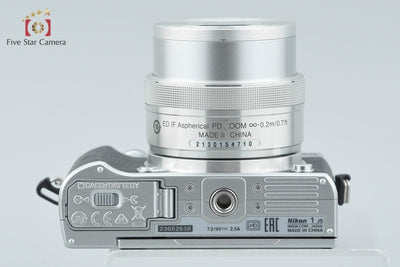 【中古】Nikon ニコン 1 J5 シルバー 標準パワーズームキット 元箱付き