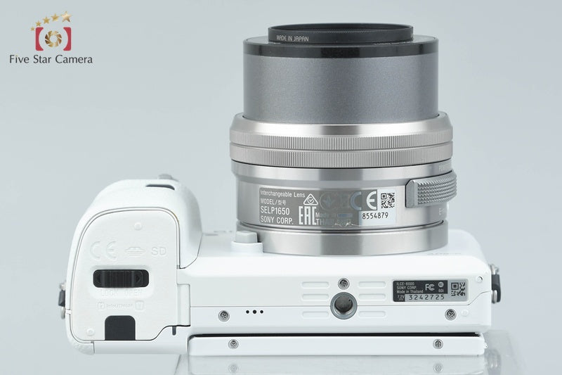 美品】SONY α6000 ホワイトシャッター回数は約1,000 中古】SONY ソニー α6000 ILCE-6000 ホワイト パワーズームレンズ