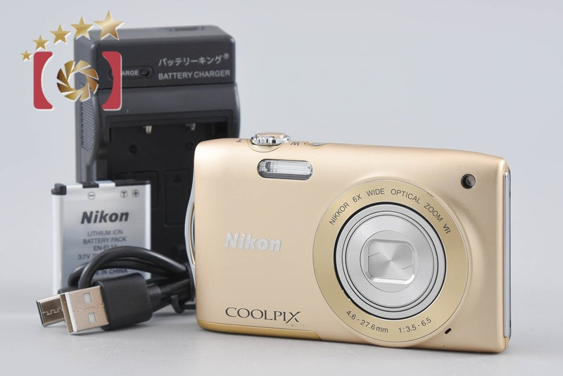 【中古】Nikon ニコン COOLPIX S3300 スイートゴールド コンパクトデジタルカメラ