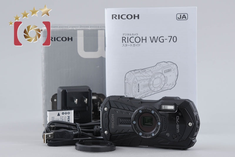 【中古】RICOH リコー PENTAX ペンタックス WG-70 ブラック 防水アクションカメラ シャッター回数僅少 元箱付き