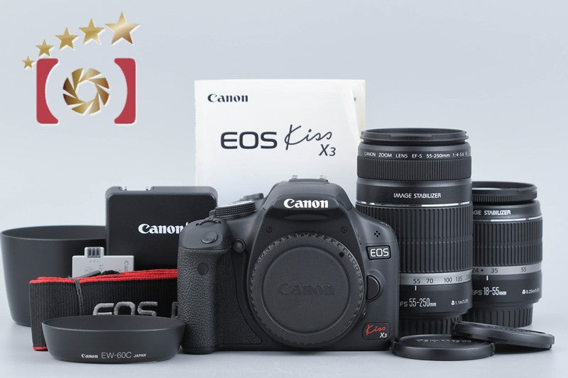 【中古】Canon キヤノン EOS Kiss X3 ダブルズームキット シャッター回数僅少