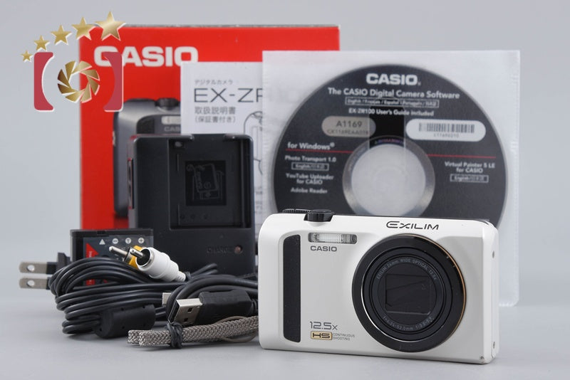 【中古】CASIO カシオ HIGH SPEED EXILIM EX-ZR100 ホワイト コンパクトデジタルカメラ 元箱付き