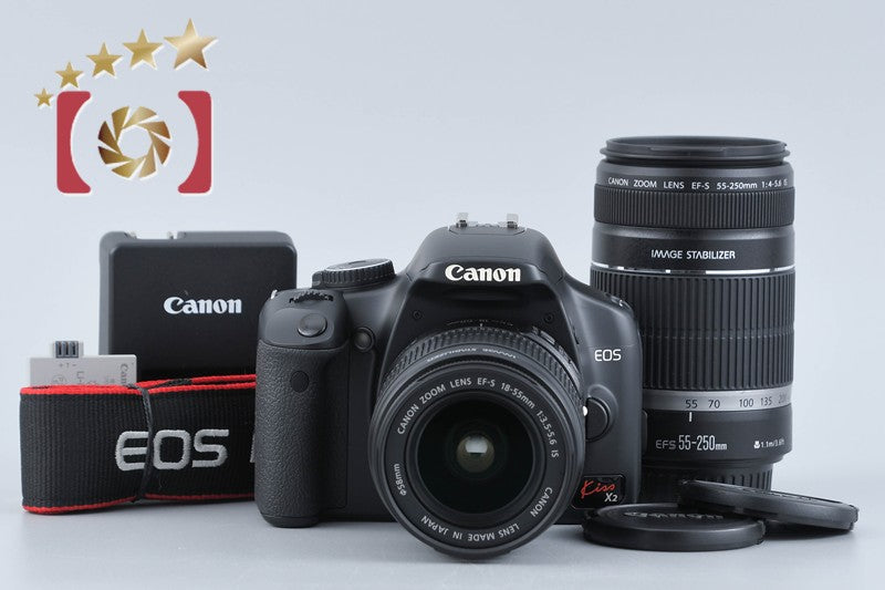 【中古】Canon キヤノン EOS Kiss X2 ダブルズームキット シャッター回数僅少