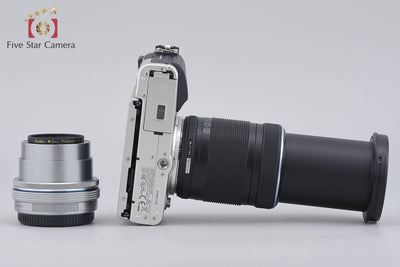 【中古】OLYMPUS オリンパス PEN Lite E-PL7 EZ ダブルズームキット シルバー シャッター回数僅少 元箱付き